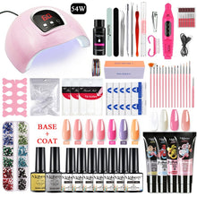 Load image into Gallery viewer, Mobray Extension Poly Nail Gel Set With LED Lamp Dryer Nail Gel Polish Kit Soak Off Manicure Tools Set electric Nail drill Tools|Sets & Kits|