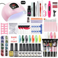Load image into Gallery viewer, Mobray Extension Poly Nail Gel Set With LED Lamp Dryer Nail Gel Polish Kit Soak Off Manicure Tools Set electric Nail drill Tools|Sets & Kits|