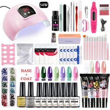 Load image into Gallery viewer, Mobray Extension Poly Nail Gel Set With LED Lamp Dryer Nail Gel Polish Kit Soak Off Manicure Tools Set electric Nail drill Tools|Sets & Kits|