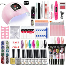 Load image into Gallery viewer, Mobray Extension Poly Nail Gel Set With LED Lamp Dryer Nail Gel Polish Kit Soak Off Manicure Tools Set electric Nail drill Tools|Sets & Kits|