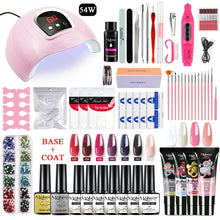 Load image into Gallery viewer, Mobray Extension Poly Nail Gel Set With LED Lamp Dryer Nail Gel Polish Kit Soak Off Manicure Tools Set electric Nail drill Tools|Sets & Kits|