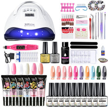 Load image into Gallery viewer, Mobray Extension Poly Nail Gel Set With LED Lamp Dryer Nail Gel Polish Kit Soak Off Manicure Tools Set electric Nail drill Tools|Sets & Kits|