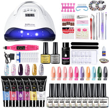 Load image into Gallery viewer, Mobray Extension Poly Nail Gel Set With LED Lamp Dryer Nail Gel Polish Kit Soak Off Manicure Tools Set electric Nail drill Tools|Sets & Kits|