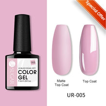 Load image into Gallery viewer, UR SUGAR 7.5ml Purple Color Gel Nail Polish Matte Top Coat Semi Permanent Soak Off Nail Art UV Gel Varnish All For Manicure|Nail Gel|