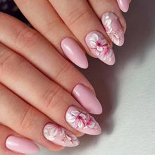 Load image into Gallery viewer, 1pc 3D Acrylic Engraved Nail Sticker Embossed White&amp;Pink Color Flower Water Decals Empaistic Nail Water Slide Decals Z0342|Stickers &amp; Decals|
