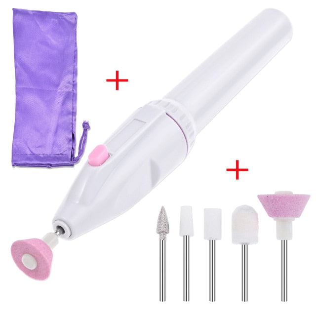 5 in 1 Nail Art Manicure Tool Electric Nail Drill Machine Nail Drill File Grinder Grooming Kit nail polish remover Manicure Set|Sets & Kits|